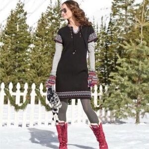 Sundance Lapland Nordic Fair Isle Lambswool Sweater Dress Size Small
